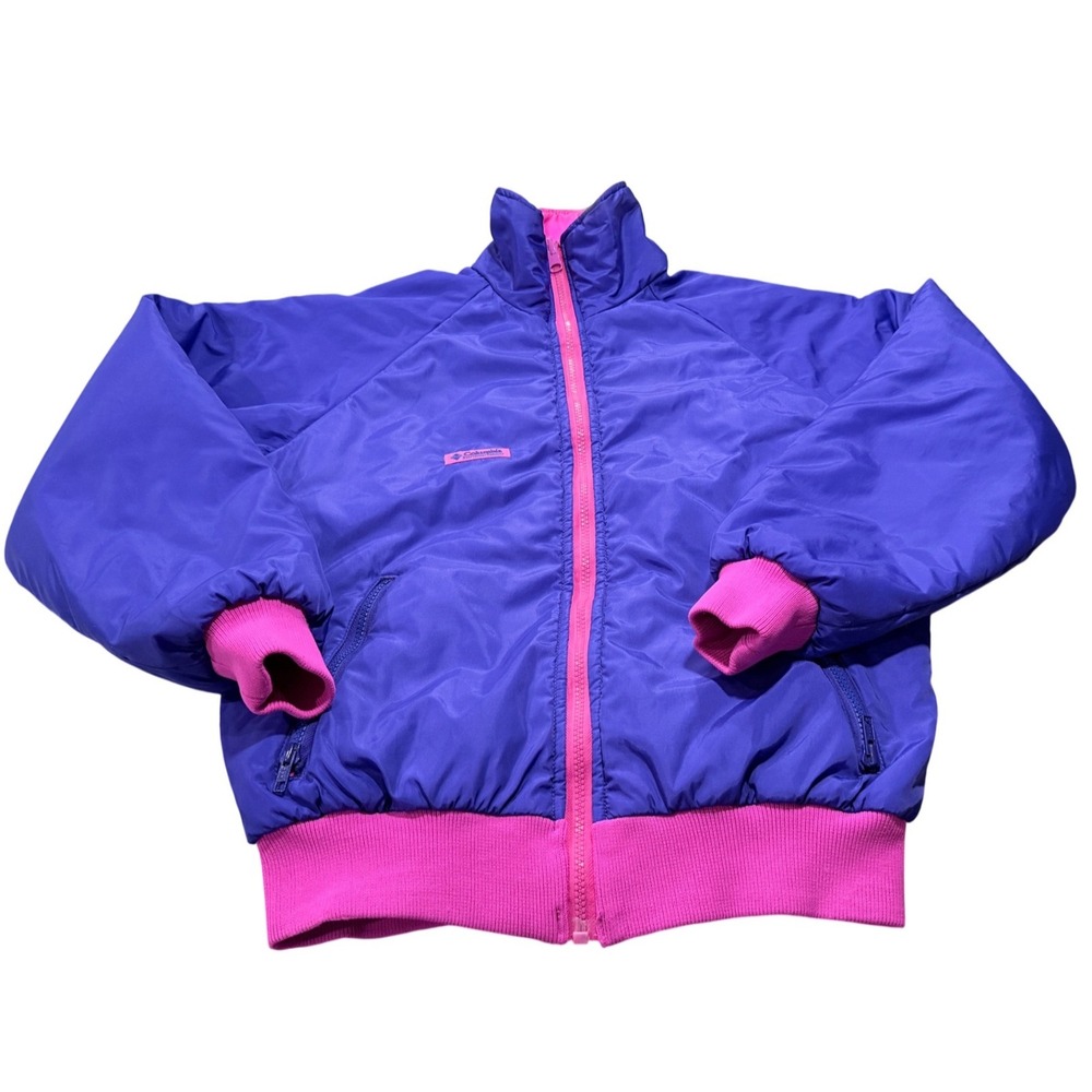 Columbia Reversible 90's‎ Womens Jacket Purple Pink Zip Up Bomber Thinsulate M